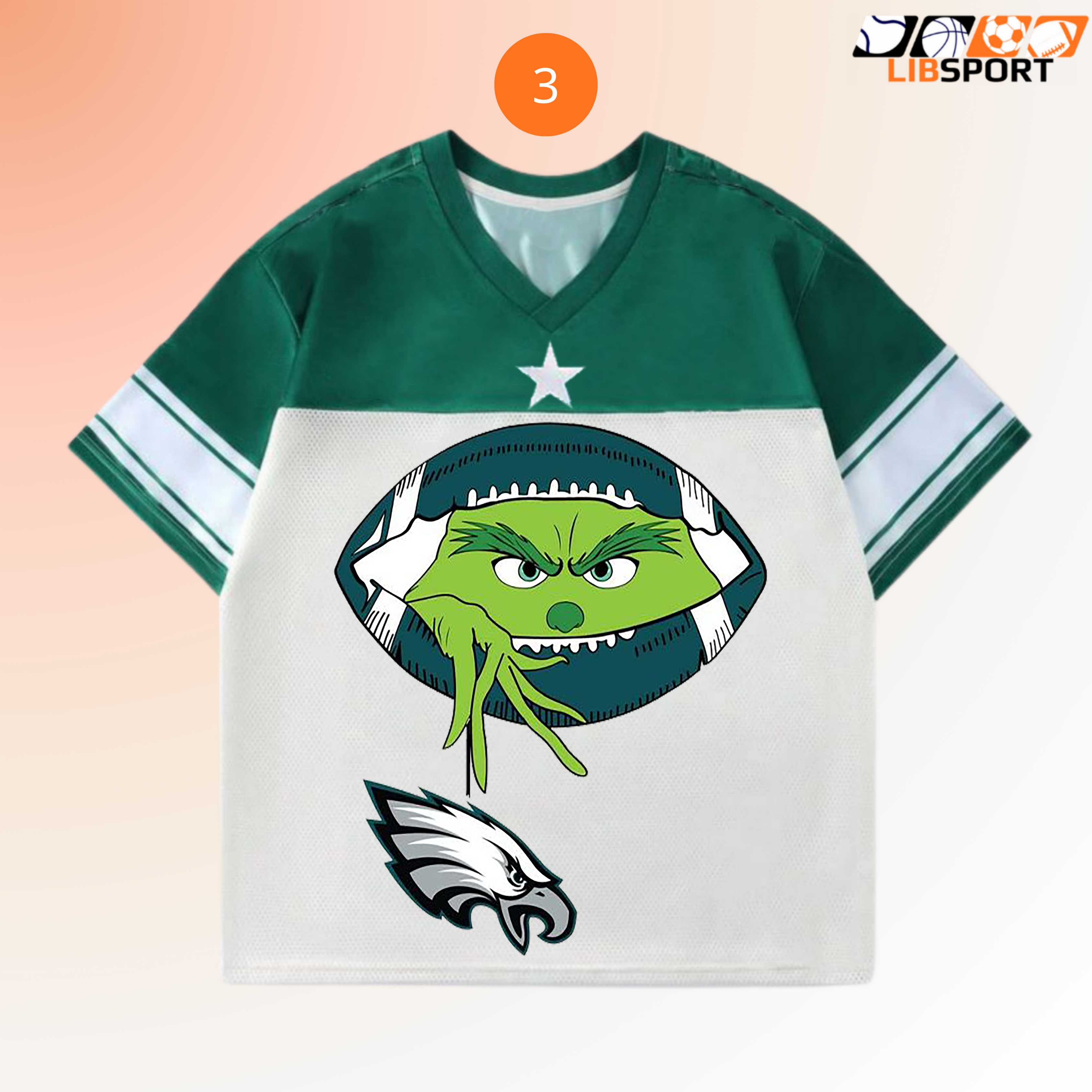 Grinch Holding Philadelphia Eagles Jersey, Holiday Christmas Football Gift, Unisex Fan Merch